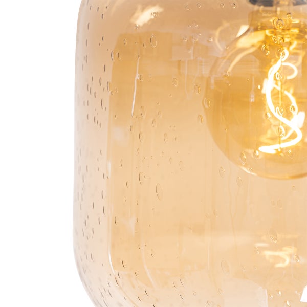 Design-Deckenleuchte aus Messing und braunem Glas - Zuzanna