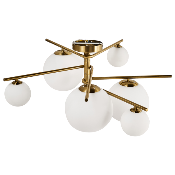 Deckenleuchte mit sechs Glaskugeln
