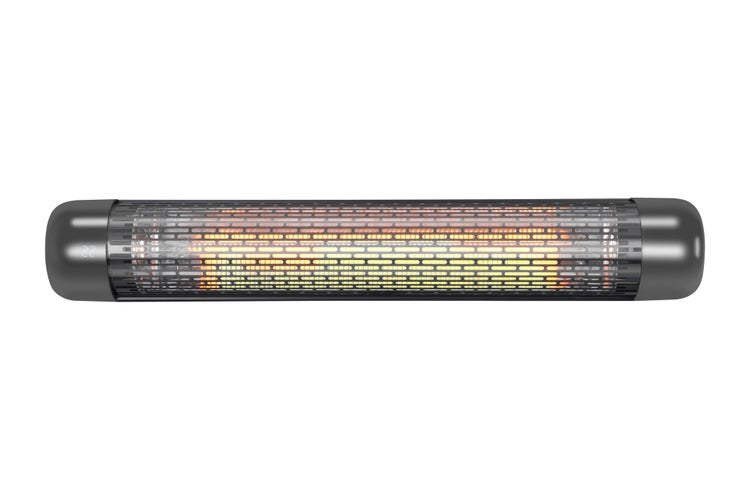 Terrassenheizer Quality Heating Ruby Low Glare 2000W 14x81x14cm Aluminium Schwarz inkl. IP54, Fernbedienung, Kindersicherung, WiFi, Bewegungsmelder