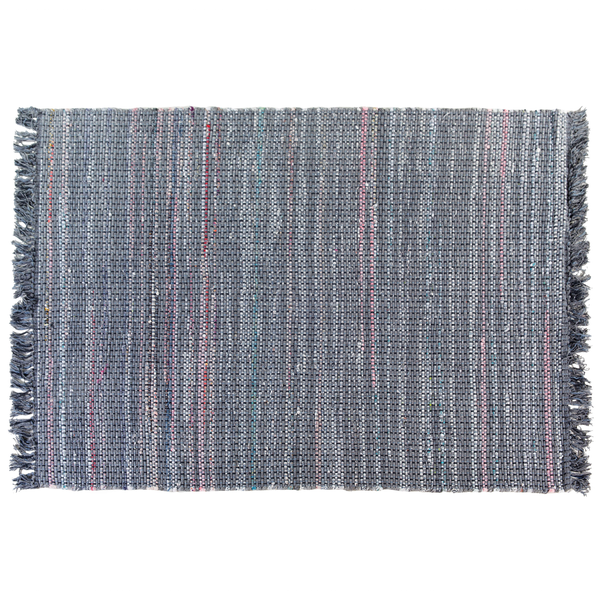 Teppich Baumwolle grau 140 x 200 cm Kurzflor BESNI
