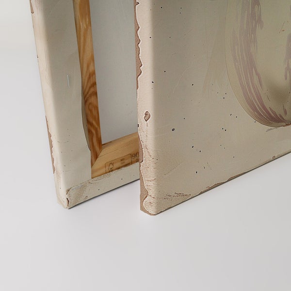 Detailansicht einer Leinwand mit Holzrahmen