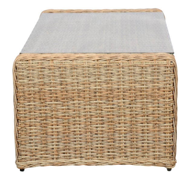 Gram Couchtisch Garten mit Glasplatte, natur. 111 X 56 X 41 cm