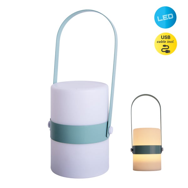 LED Dekoleuchte Neo mint, Deko, Tischlampe aus Metall und Kunststoff, grün, mit fest verbauten LEDs, für Esszimmer, Wohnzimmer, Balkon und Terrasse, 28 cm hoch