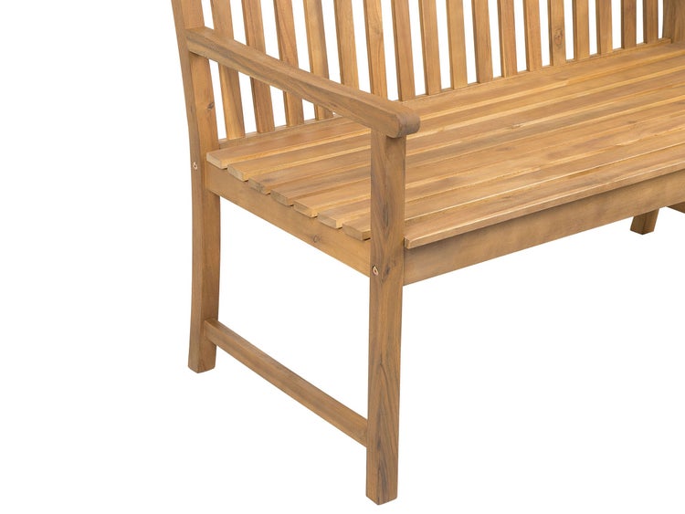 Gartenbank mit Auflage VIVARA 120 cm zertifiziertes Akazienholz Marineblau