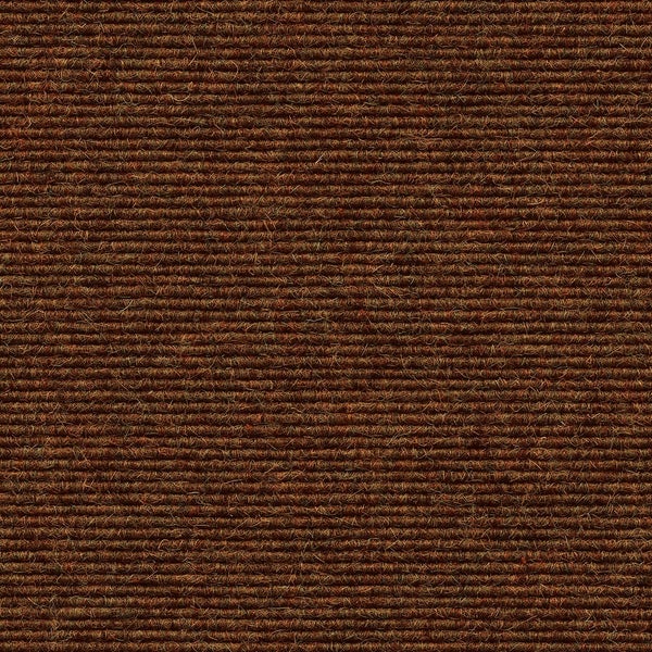 Brauner Nadelvlies-Teppichboden mit horizontaler Rippenstruktur.