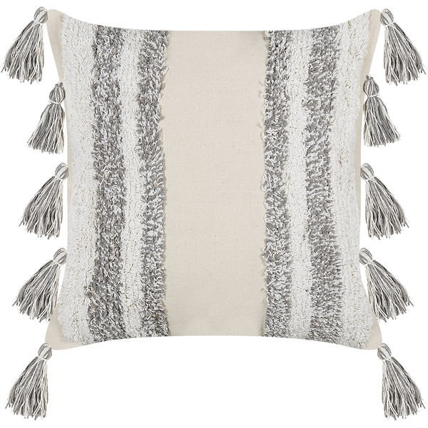 Dekokissen 2er Set HELICONIA Baumwolle 45 x 45 cm Beige Streifenmuster