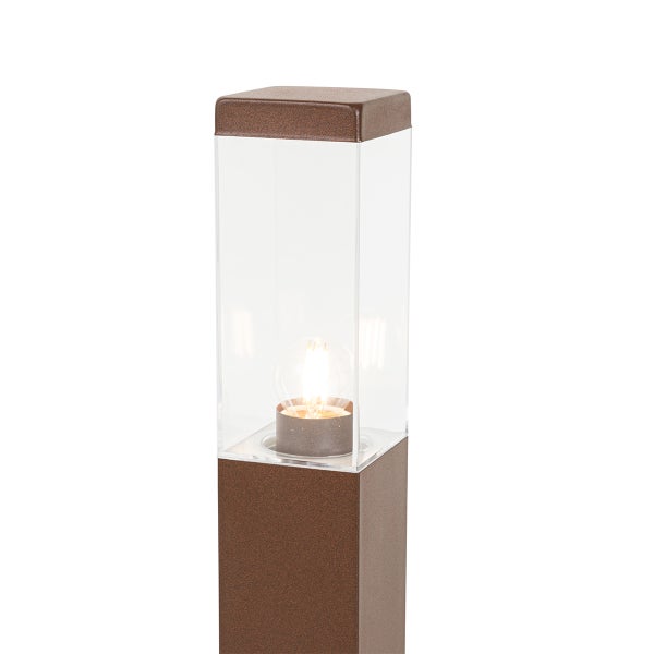 Moderner Außenlaternenpfahl rostbraun 45 cm - Malios