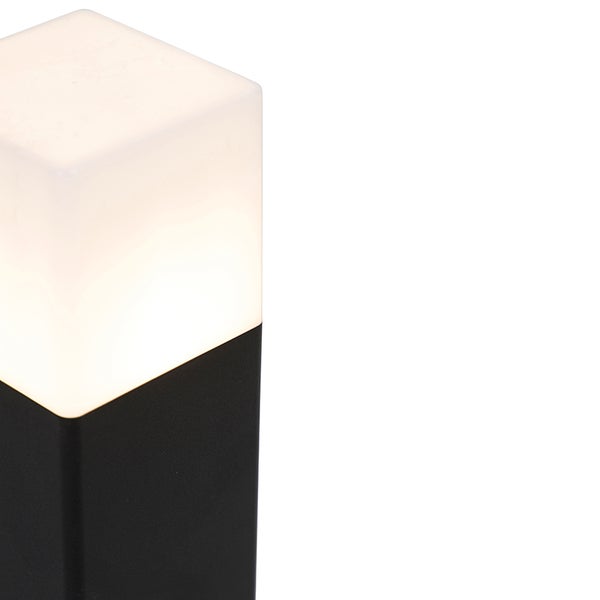 Stehende Außenlampe schwarz mit opalweißem Schirm 30 cm - Dänemark