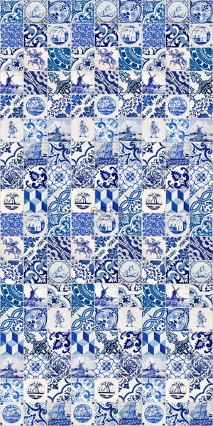 ESTAhome XXL-Vliestapete kleine Fliesen Indigoblau - 50 x 900 cm - 158001