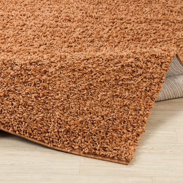 Moderner Hochfloriger Shaggy Teppich Terracotta 160x220 cm LILLY