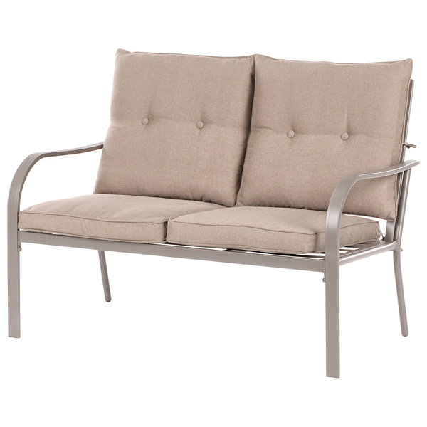 Lounge Set mit Tisch 4-Sitzer MESTRINO Metall Beige