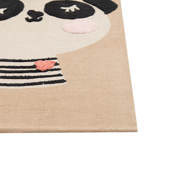 Kinderteppich BUNAN Beige 80 x 150 cm Baumwolle