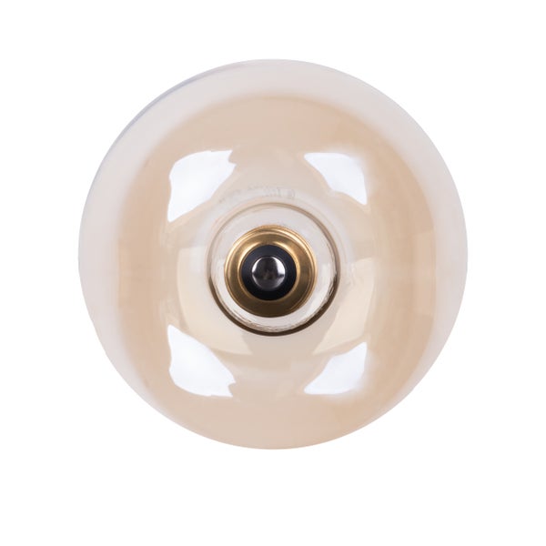 Einzelne Pendelleuchte mit transparentem Glasschirm