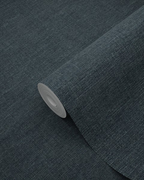Origin Wallcoverings Tapete Leinen-Optik Dunkelblau - 53 cm x 10.05 m - 347863