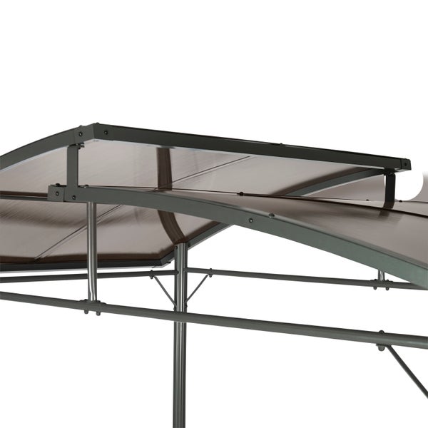 Profi-Grillpavillon mit Polycarbonatdach, 245 x 150 x 234 cm, anthrazit