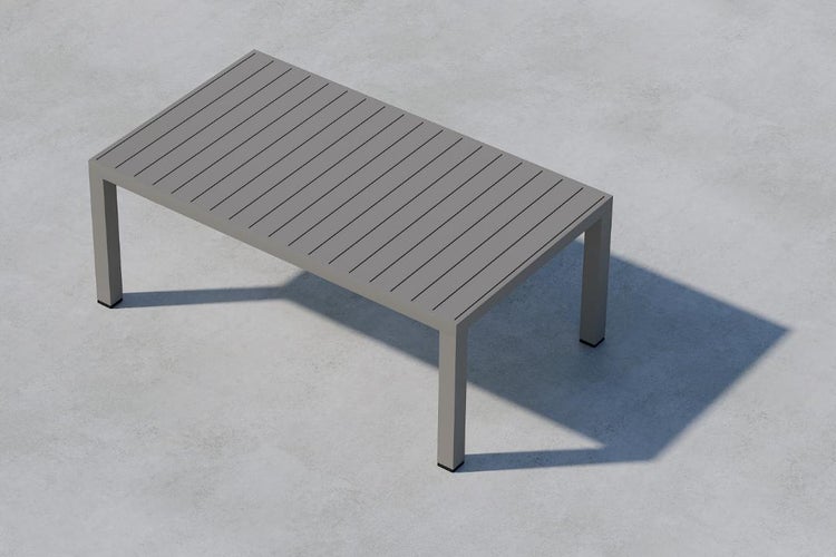 Rechteckiger Gartentisch mit Lamellenoberfläche