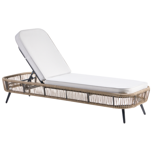 Gartenliege mit Rattanoptik und Polster