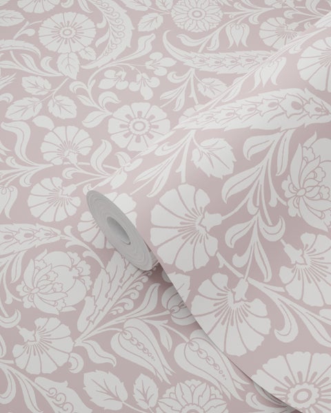 ESTAhome Tapete Blumenmuster Helllila - 50 x 900 cm - 139331