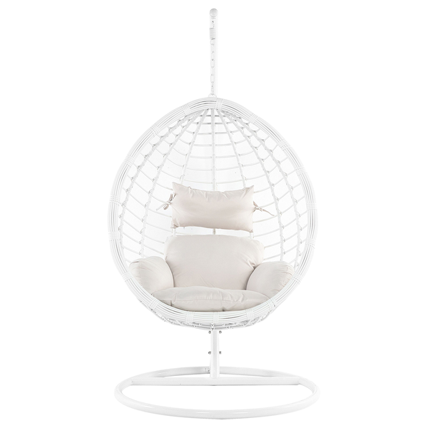 Hängesessel mit Gestell FANO Polyrattan Weiß