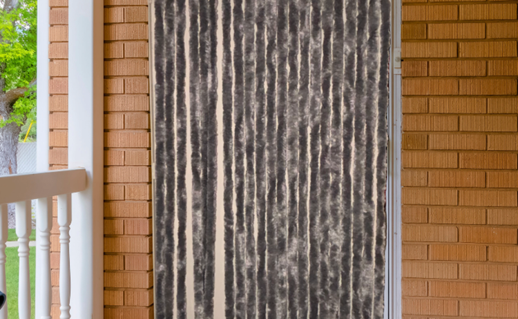 Fliegenvorhang Katzenschwanz-Fliegenvorhänge Katzenschwanz Grau - 90cm x 220cm
