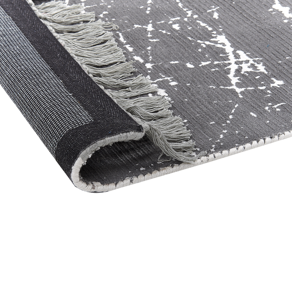 Teppich HANLI Grau 140 x 200 cm Viskose