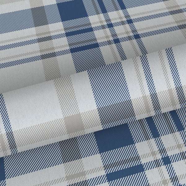 Sanders und Sanders Tapete Karomuster Dunkelblau und Beige - 53 cm x 10 m - 640189