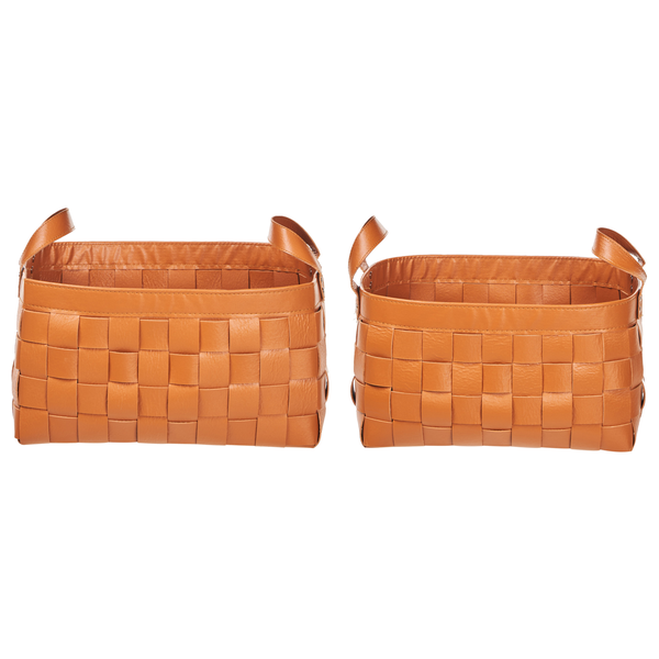 Zwei geflochtene Körbe mit Griffen