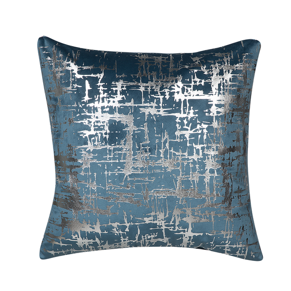 Dekokissen 2er Set GARDENIA Samtstoff 45 x 45 cm Blau Abstraktes Muster
