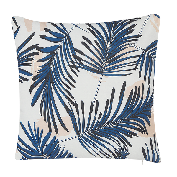 Gartenkissen 2er Set ELATI Pflanzenmuster 45 x 45 cm Marineblau