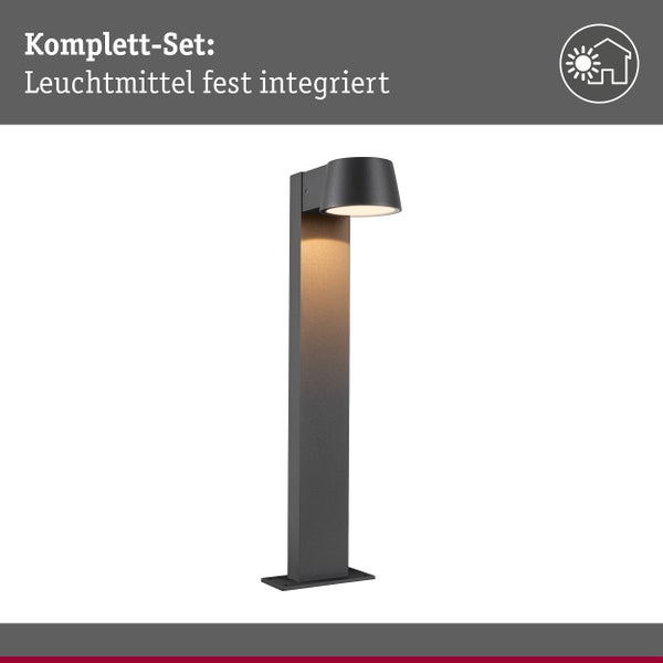 LED Pollerleuchte Capea insektenfreundlich IP44 500 mm 2200K 6W 450lm 230V 98° Anthrazit Aluminium