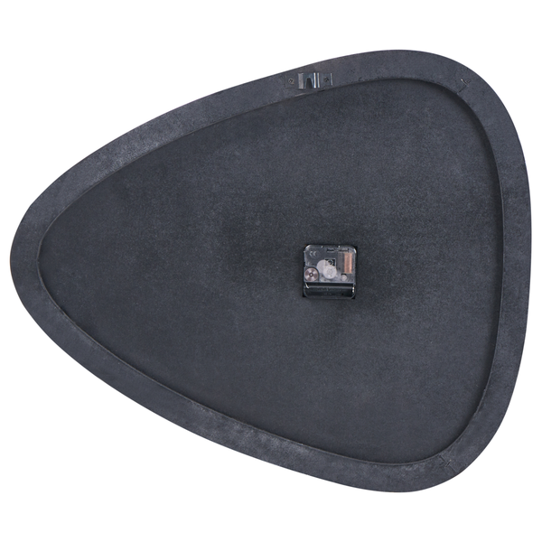 Rückseite einer Wanduhr mit Aufhängung und Uhrwerk