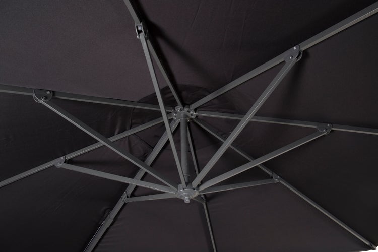 Leeds Sonnenschirm schwarz. 350 X 350 X 257 cm