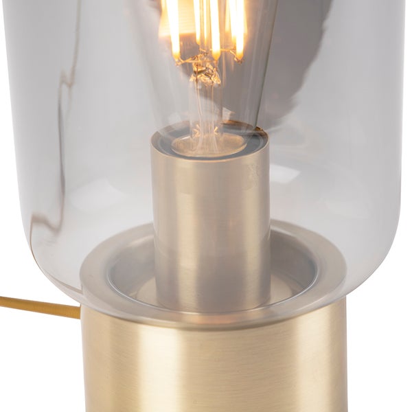 Design Messing mit Rauchglas Tischlampe - Bliss Cute