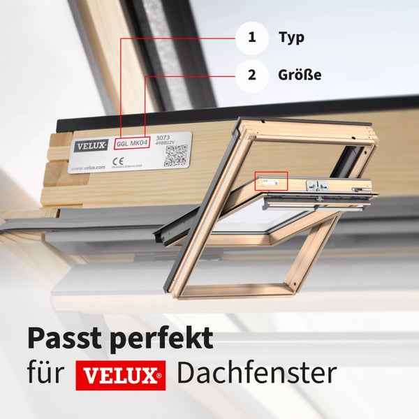 Velux Dachfenster GGL MK04 zur Bestimmung von Typ und Größe