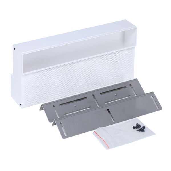 Wandablage aus Kunststoff mit Befestigungsmaterial und Montageplatte zur Wandmontage