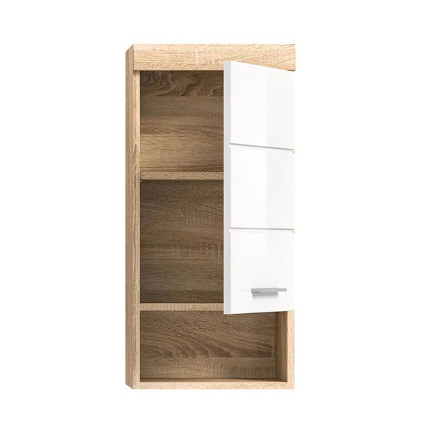 Xonox.home Hängeschrank Lambada BxHxT 37 x 79 cm x 24 cm Frontfarbe weiß hochglanz / Korpus Eiche