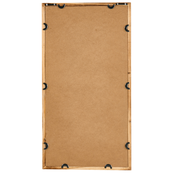 Rückseite eines Bilderrahmens mit Holzrahmen und Aufhängern