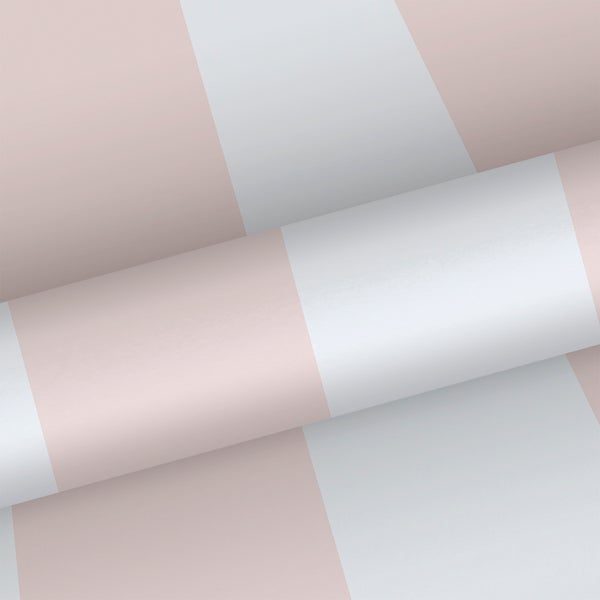 Sanders und Sanders Tapete Streifen Hellrosa und Weiß - 53 cm x 10.05 m - 640656