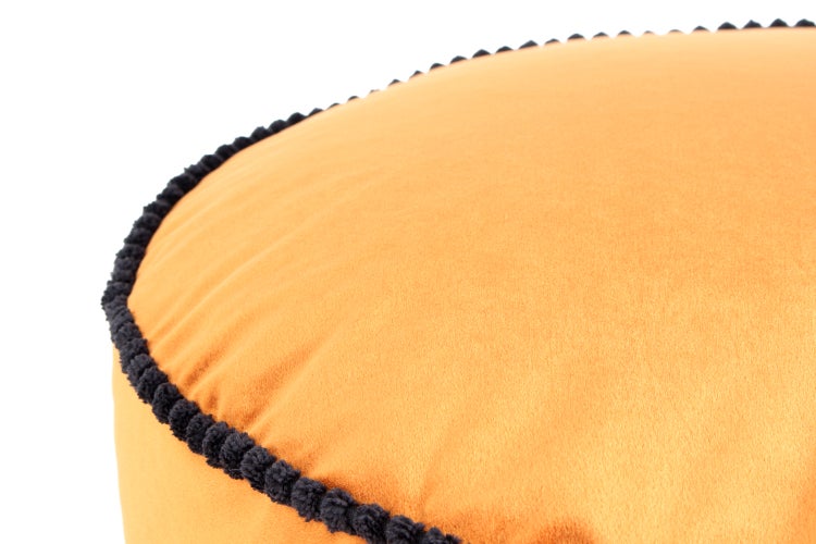 Pouf Hocker samtweich, orientalisches Design Bronze Rund Ø 47 cm