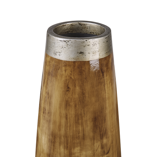 Dekovase CYRENE Keramik 50 cm Dunkelbraun