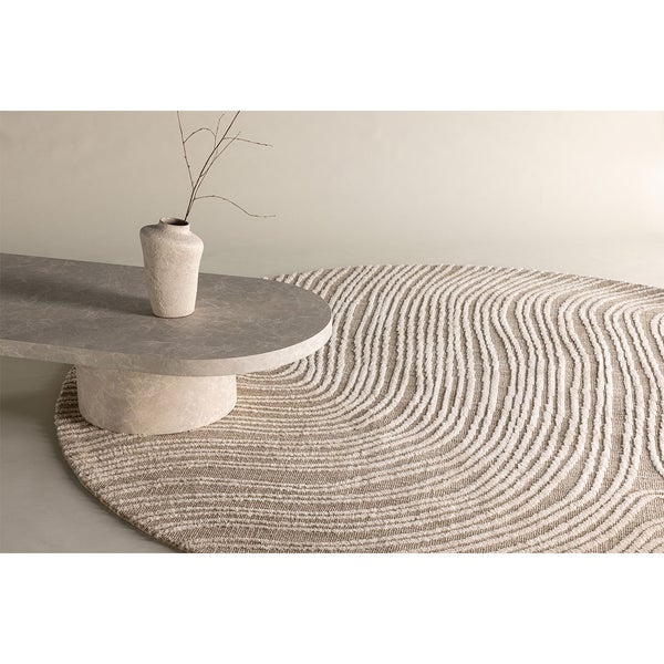 Melle Teppich Ø200cm Beige. 200 X 200 X 2 cm