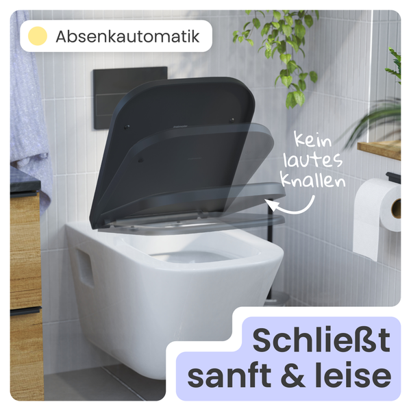 Wand-Tiefspülklosett mit Absenkautomatik für sanftes Schließen