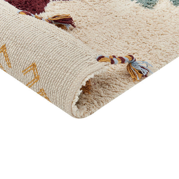 Teppich DUZCE Beige 80 x 150 cm Baumwolle