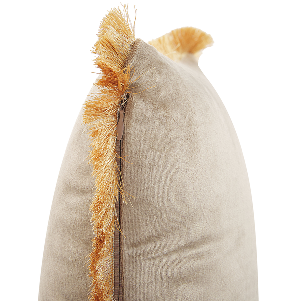 Dekokissen 2er Set POTHOS Samtstoff 45 x 45 cm Beige Ohne Muster