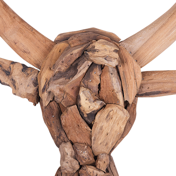 Wandfigur Stier BULL HEAD Teakholz 34 cm Braun