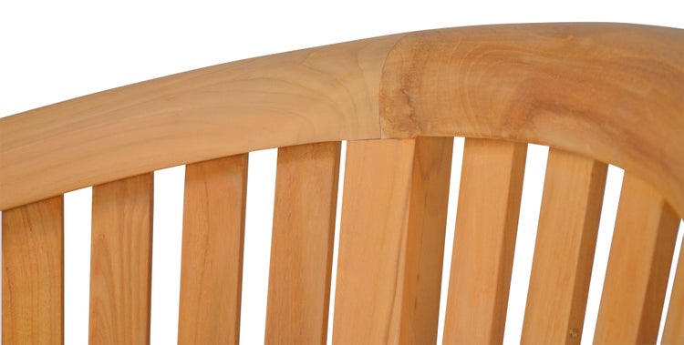Gartenbank Bananenbank Teak Parkbank Holz Balkon Terrasse Wintergarten und Garten 160 cm geschwungen wetterfest premium