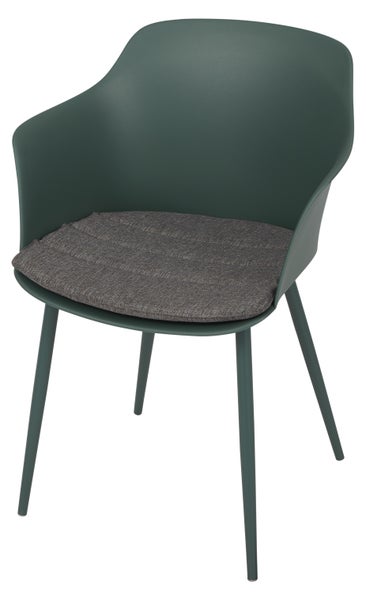 Gartenmöbelset mit zwei Sesseln, einem Sofa und einem Tisch mit Glasplatte
