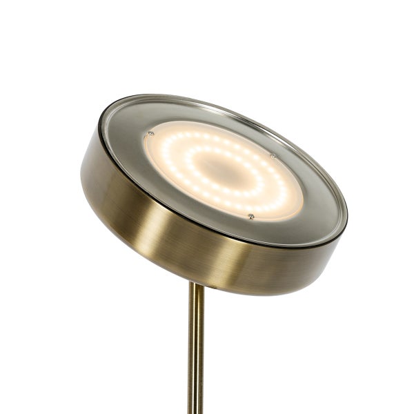 Bronzene Stehleuchte inkl. LED und Dimmer mit Leselampe - Kelso