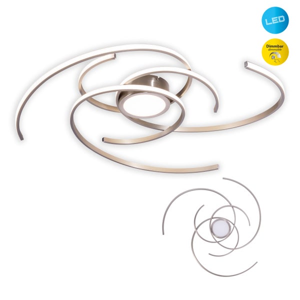 Dimmbare LED Deckenleuchte mit spiralförmigem Design