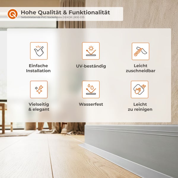 Informationen zu selbstklebenden PVC Sockelleisten Dekoreigenschaften